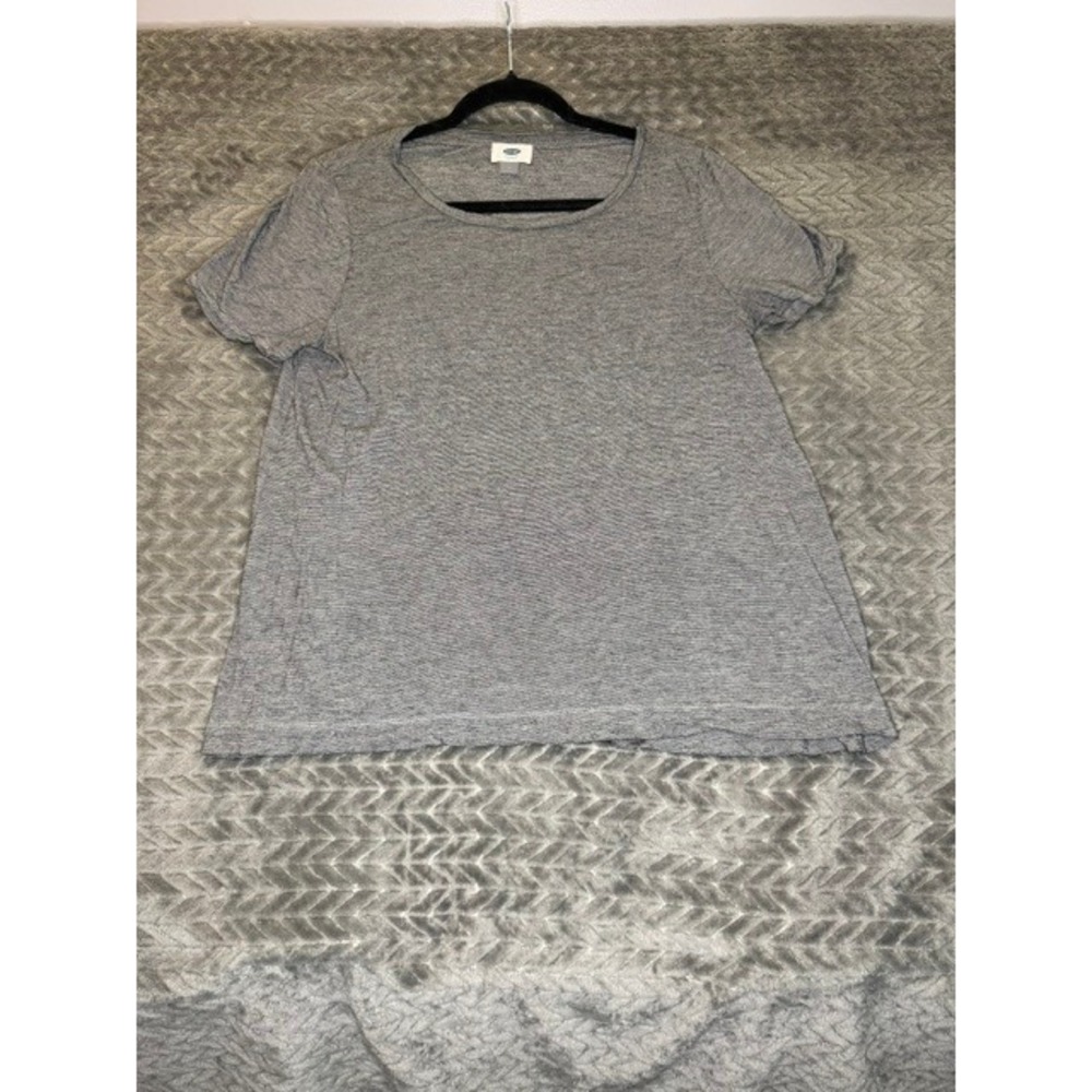Old Navy Womens  Striped Short Sleeve Crew Neck Shirt Size M Relaxed Fit 0039